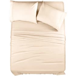 Utopia Bedding Queen Bed Sheets Set - 4 Piece Bedding - Brushed Microfiber - Shrinkage and Fade Resistant - Easy Care (Queen, Beige)