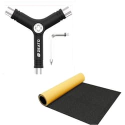 Zeato Multi-Function Skatboard Y Tool and Grip Tape Sandpaper Sheet