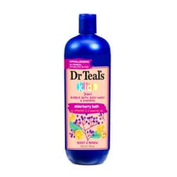 Dr Teal's Kids 3-in-1 Elderberry Bath: Bubble Bath, Body Wash & Shampoo, 20 fl oz.