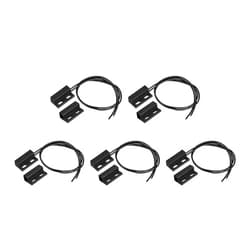 uxcell Wired Door Contact Window Sensor NC Surface Mount Magnetic Reed Switch Black 5 Pcs