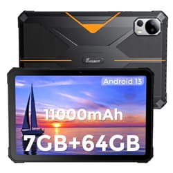 FOSSIBOT DT1Lite 10.4 inch Rugged Tablet Android 13, 11000 mAh Android Tablet 2K FHD+ 7GB+64GB Wi-Fi Tablet IP68,IP69K Waterproof Tablet 5G WiFi Waterproof Tablet 13MP+5MP Camera OTG Face Unlock