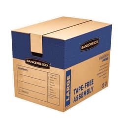 Bankers Box Large Prime Moving Box 6 Pack, Reinforced Handles, Tape-Free Assembly, Attached Lid, 18-in x 18-in x 24-in (0062904)