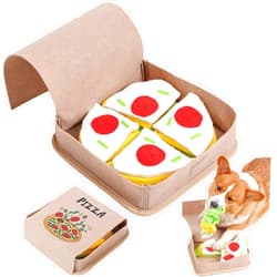 ETIAL Pizza Box Feeding Mat Dog Snuffle Mat | Mind Stimulating Pet Treat Dispensing Toy | Slow Feeder Stress Relieve Encourage Foraging Skills