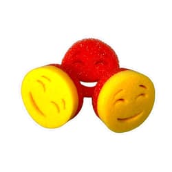 Smilyeez The Original Scrub Moji Scrubbing Sponge by Smilyeez (Set of 3) - Dual-Sided, Multipurpose, Scratch-Free, Stain and Odor Resistant Sponge for Kitchen, Dishes, and General Cleaning.