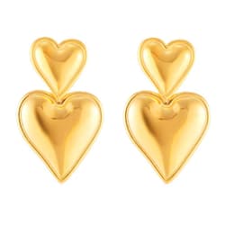 Spiritlele Trendy Gold Knot Heart Earrings for Women Colored Drop Dangle Statement Earrings Chunky Link Earring Jewelry