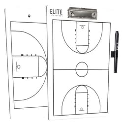 Elite Clipboards Basketball White Dry Erase Coaches Clipboard | Double-Side Basketball Coaching Whiteboard with Marker
