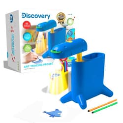 Discovery Kids Art Tracing Projector Kit for Kids, 32 Stencils and 12 Markers Included, Easy Portable Learn to Draw Sketch Machine