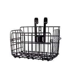 Himiway Folding Bike Basket, Front & Rear Hanging Cargo Storage Basket/Rack, Quick Release Mental Storage Rack for Bike Handlebar & Bike Rear Rack, Max. Load 66 lbs /11 lbs, Waterproof & Anti-Rust
