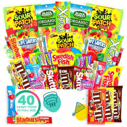 The Care Crate Co. Birthday Candy Gift Basket (40 Full Size Snack Box Care Package) Sour Patch Kids, M&Ms, Skittles, Swedish Fish, & More - The Care Crate Co.