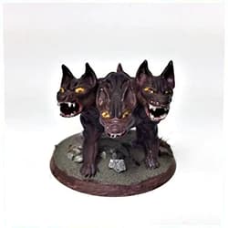 HERO Creations -Cerberus- Miniature for Dungeons and Dragons - Pathfinder - Roleplaying Game-Tabletop -wargame (Gray/unpainted