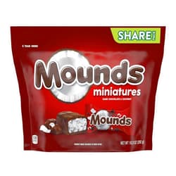 HERSHEY'S MOUNDS Miniatures Dark Chocolate and Coconut Candy Share Pack, 10.3 oz