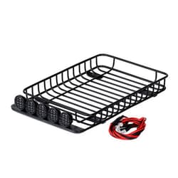 INJORA RC 1/10 Metal Roof Rack Luggage with 5 LED Set for 1/10 RC Crawler Car TRX-4 Axial SCX10 90046 SCX10 III AXI03007（Black）