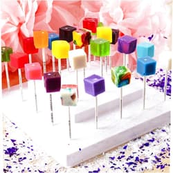 Espeez Hard Candy Cube Lollipop Suckers: Individually Wrapped Flavored Sucker Pack by Espeez - Old Fashioned Square Party Pops in Bulk - Assorted Flavors, 48 Count