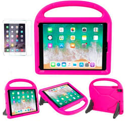 SUPLIK Kids Case for iPad 5th/6th Generation (9.7-inch, 2017/2018), iPad Air 2 Case with Screen Protector, iPad Pro 9.7 Durable Shockproof Protective Cover with Handle Stand for Kids, Pink
