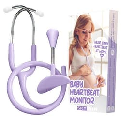 Skywin Fetoscope for Baby Heartbeat Detection - 24 Weeks of Pregnancy Baby Heartbeat Monitor at Home with The Pregnancy Stethoscope and Fetal Monitor Heartbeat (Purple)