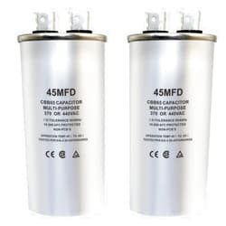 Gump's grocery CBB65 Circular Run Capacitor, 450VAC 45 uf/MFD 50/60Hz Circular Start Capacitor - Very Suitable for Air Conditioning, Fan Capacitor, Etc. (45 uf, 2)