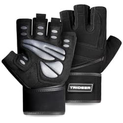 Trideer Workout Gloves for Men, Weight Lifting Gloves with Wrist Wrap Support, Full Palm Protection & Extra Grips for Weightlifting, Exercise, Cross Training, Fitness, Pull-up