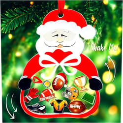 SUFAVN Football Shaker Ornament – Funny Acrylic Shaking Ornament for Football Fans – Xmas Football Ornament for Christmas Tree – Festive Gift for Players & Coaches - 2024 Christmas Home Decor