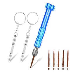 Salbsever Tiny Screwdriver Set, Micro Screwdriver for Glasses Repair Kit, 6-in-1 Eye Glass Repair Kit with Screwdriver, Precision Screwdriver Kit Mini Keychain Screws for Watch, Glasses, Electronics, Jewelry