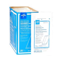 Medline NON21450H Sterile Abdominal Pads, Super Absorbent Pad, 5