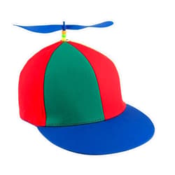 Framendino, Flat Brim Adult Rainbow Propeller Hat Helicopter Top Hats Detachable Baseball Cap