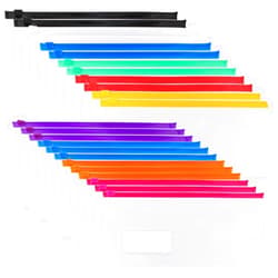 EOOUT 24pcs Poly Zip Envelope, Plastic Envelope, Reusable Envelopes, 9 x 4.7 Inches, A6 Size, 10 Colors, for Office Supplies