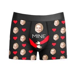 JOYXBUY Custom Underwear Personalized for Men Boyfriend Husband Boxer Briefs with Photo Face Valentines Day Gifts for Him
