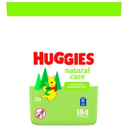 Huggies Natural Care Sensitive Baby Wipes, Unscented, Hypoallergenic, 99% Purified Water, 1 Refill Pack (184 Wipes Total)