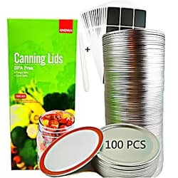 XINGYAN 100-Count Thickened Canning Lids, Upgraded Wide Mouth Canning Lids for Ball and Kerr Jars - Split-Type Metal Mason Jar Lids for Canning - Food Grade Material, Leak Proof and Secure Canning Jar Lids