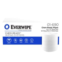 Tork Everwipe Chem-Ready Wiping System Refill Dry Wipes Rolls White, Make Your Own Wet Wipes, 6 x 90 wipes, 192808 (01-690)