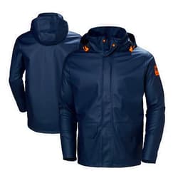 Helly-Hansen Workwear Gale Rain Jacket - PU-Coated Shell & Waterproof Windbreaker for Men - Packable Hood & Adjustable Hem