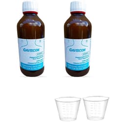 Gaviscon Advance Liquid Peppermint Flavour 500ml Twin Pack with (2 Free Plastic Measuring Cups 30ml)