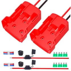 Kzreect Power Wheels Adapter for Milwaukee M18 Battery Adapter, 18V Power Wheels Battery Converter Kit with Fuses Holder and Switch, Wire Terminals, 12AWG Wire for RC Car DIY Adapter Set (1 Pack)