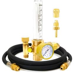 Vaphy Argon CO2 Flow Meter Gas Regulator Gauge with 6.6Ft Gas Hose for MIG Welding TIG welder