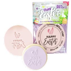 AmyCakes Sweet Stamp by AmyCakes Outboss Plastic Expression Stamp, Happy Easter with Bunny Ears