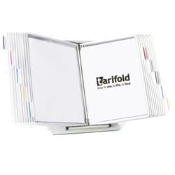 Tarifold Desktop Reference and Display System - 20 Double-Sided Display Pockets - 40 Sheet Capacity - Letter-Size White Pockets (D222)