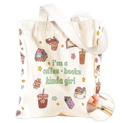 Miss Adola Large Canvas Tote Bag for Women - with Zipper and Inner Pocket Aesthetic Cute Shoulder Bag for Shopping Daily