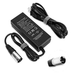 ANTOBLE 24V 2A 3-Pin XLR Connector Electronic Scooter Battery Charger for Go-Go Elite Traveller,Pride Mobility,Jazzy Power Chair Battery Charger & Plus Ezip Mountain Trailz (with 3.9ft US Power Cord)