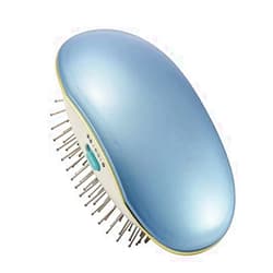 Fanssa Portable Electric Ionic Hair Brush Comb Vibration massage hairbrush Mini Hair Brush Comb pettine Massager small Round comb teeth home and travel (BLUE)