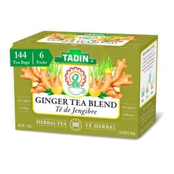 Tadin Ginger Tea Blend, Herbal Tea, Caffeine Free Tea, Fall Tea, Decaf Tea, Tea Packets for Hot Tea, 24 Tea Bags Per Box, Pack of 6