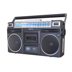 Audiocrazy Retro Boombox Cassette Player AM/FM Shortwave Radio, Portable Cassette Tape Player Recorder, Wireless Streaming, USB/Micro SD Slots Guitar/Aux in, Convert Cassettes to USB Classic 80s Style
