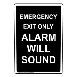 ComplianceSigns.com Vertical Emergency Exit Only Alarm Will Sound Sign, 10x7 in. Plastic for Enter/Exit