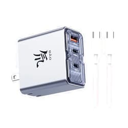 Nubia RedMagic 80W USB C Charger Block, 3-Port Fast GaN Charger, Foldable Wall Charger PS PD3.0 Fast Power Adapter for MacBook Pro/Air, Dell XPS, iPad Pro, Galaxy S24, Pixel, iPhone 16/15 and More