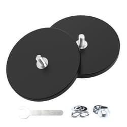Magnetpro 2 Pieces Strong Rubber Coated Mounting Magnets Anti-Scratch & Anti Corrosion, Over 120 LB Adhesive Power, with 1/4