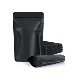 FireKylin 100 Pack Resealable Stand Up Bags,Smell Proof Pouch Sealable Foil Pouch Bags for Packaging (Black, 3.5