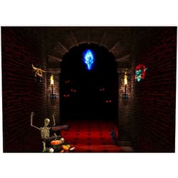 DePhoto 7X5FT Horror Halloween Backdrop Haunted House Photography Seamless Vinyl Photo Background Studio Prop PGT463A
