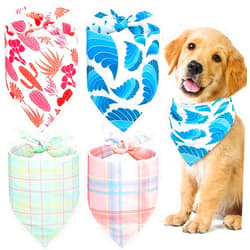 ENNOKEY Dog Bandanas - Small Medium Dog Bandanas for Girl Boy Dogs, Plaid Dog Bandanas Dog Scarf, Holiday Dog Bandanas for Puppy Small Medium Dogs