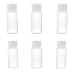 OTO ALINK Travel Size Plastic Empty Toiletry Bottles, 30ml (1 oz) Pack of 6 Liquid Containers with Labels
