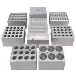 Cole-Parmer Block Heater Insert, Single Wide, Aluminum, 25 mm Dia Holes