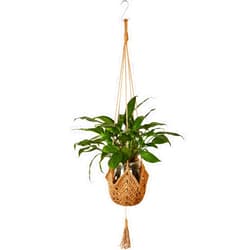 Shappy Macrame Plant Hangers Jute Crochet Plant Boho Hanger Large Hanging Wall Plants with 1 S Shaped Hooks for Indoor Outdoor Home Decorations Fence Planters Flower